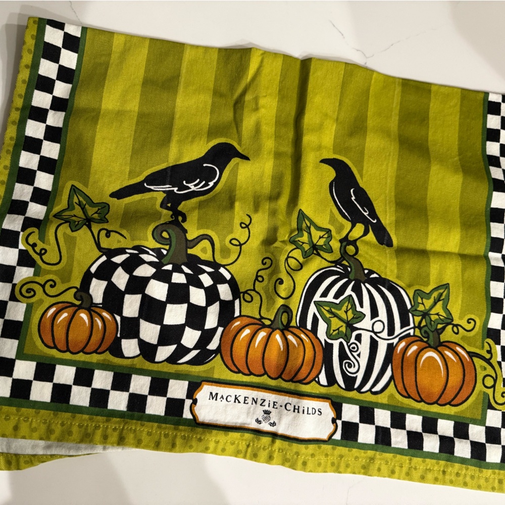 MacKenzie-Childs Green and Black Kitchen Towel
